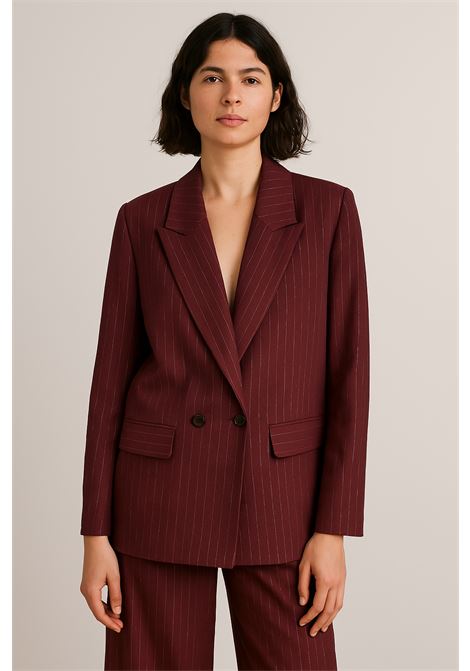 Blazer plum doppiopetto a righe lurex  Attic and Barn ATTIC AND BARN | Giacche | MATJA0050492